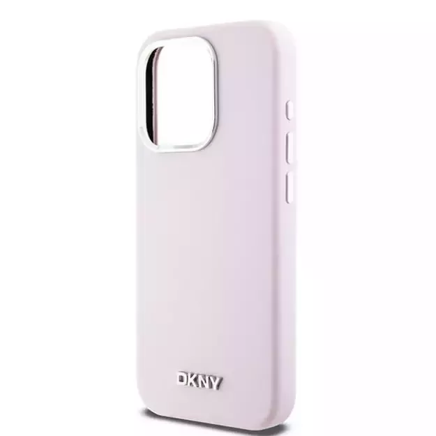 DKNY Liquid Silicone Small Metal Logo MagSafe case for iPhone 14 Pro - pink 5
