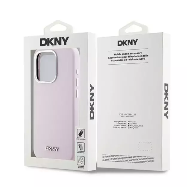 DKNY Liquid Silicone Small Metal Logo MagSafe case for iPhone 14 Pro - pink 7
