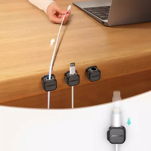 Joyroom JR-ZS368 magnetic cable organizer - black (6 pcs.) 6