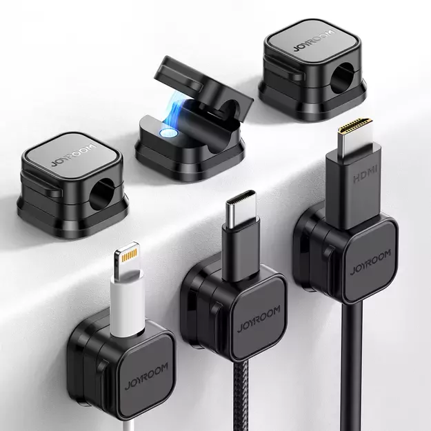 Joyroom JR-ZS368 magnetic cable organizer - black (6 pcs.) 11