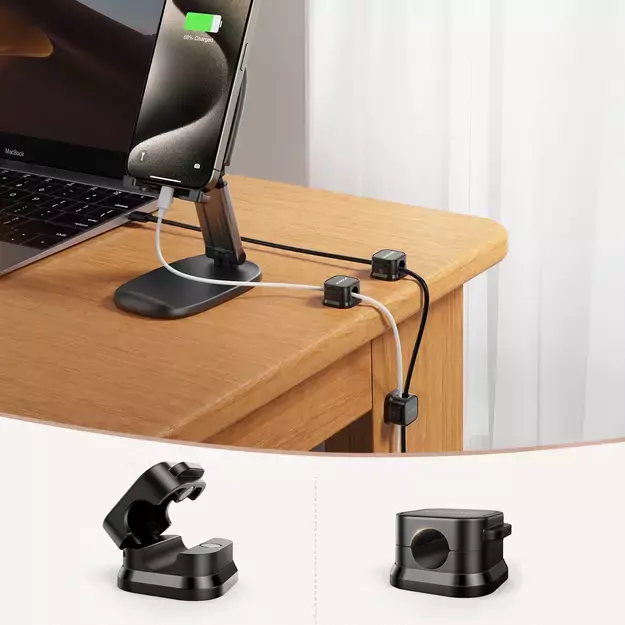 Joyroom JR-ZS368 magnetic cable organizer - black (6 pcs.) 5