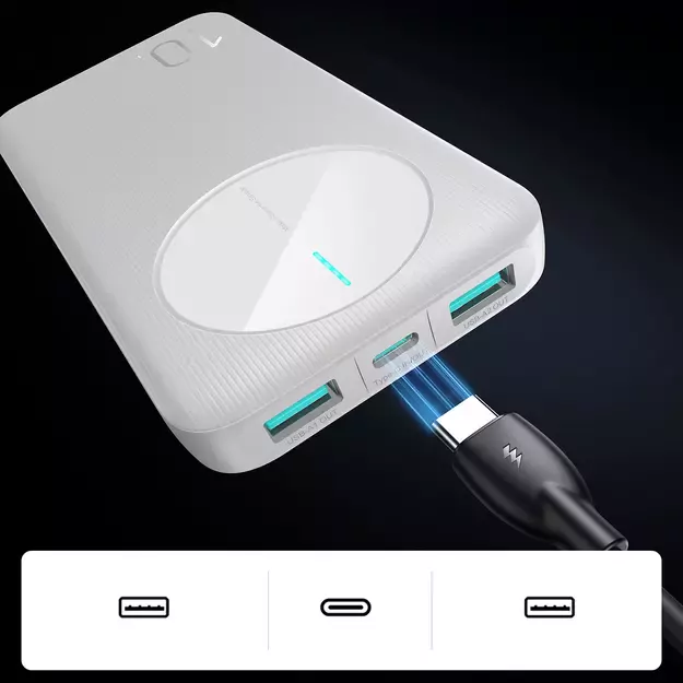 Powerbank Joyroom JR-PBF12 10000mAh 2.4A 2x USB-A 1x USB-C - white 21