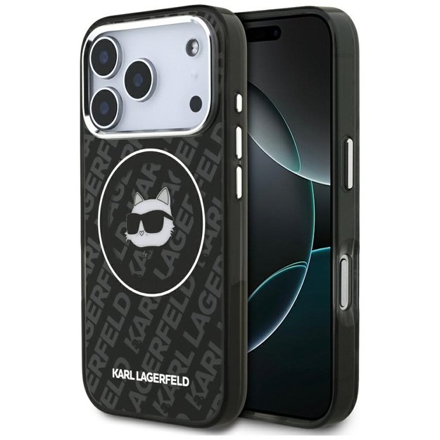 Karl Lagerfeld IML Choupette Head Logo MagSafe Case for iPhone 17 Pro - Black