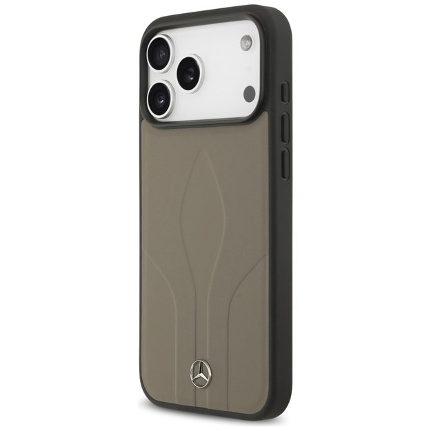Mercedes Leather The Move MagSafe Case for iPhone 17 Pro Max - Beige 1