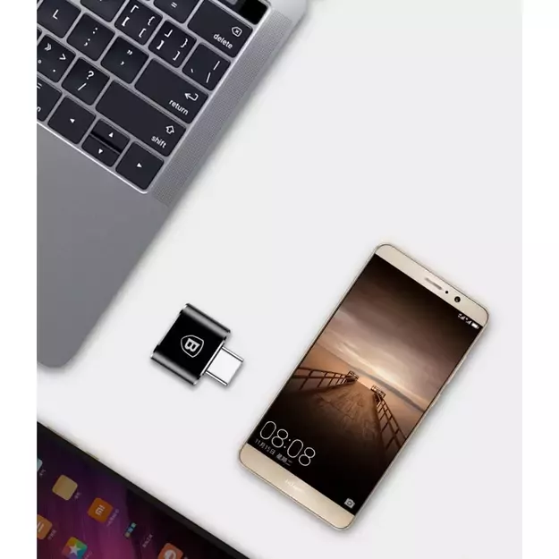 Baseus Mini USB-A to USB-C OTG adapter - black 10