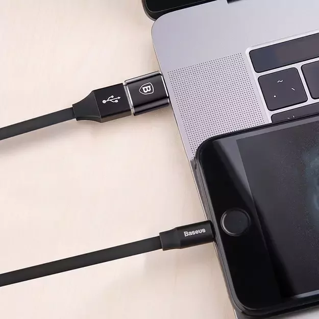 Baseus Mini USB-A to USB-C OTG adapter - black 7