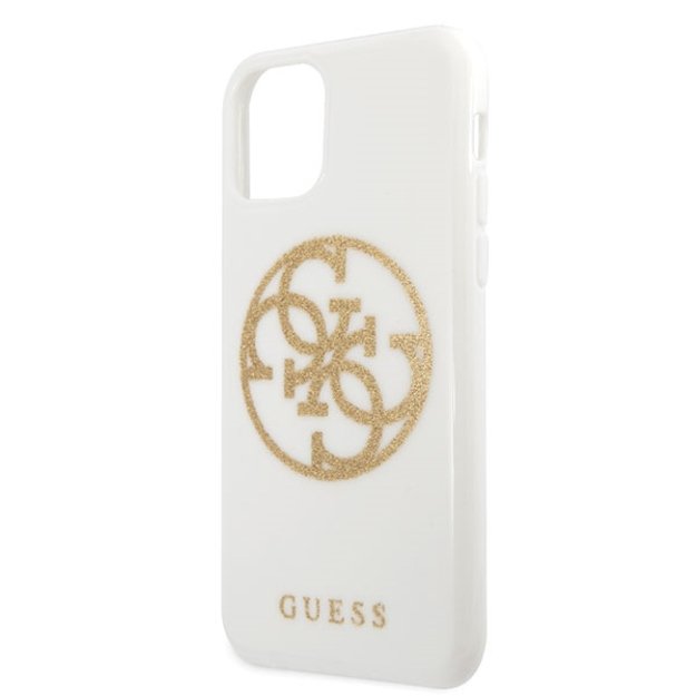 Guess GUHCN65TPUWHGLG iPhone 11 Pro Max white/white hard case Glitter 4G Circle Logo 2