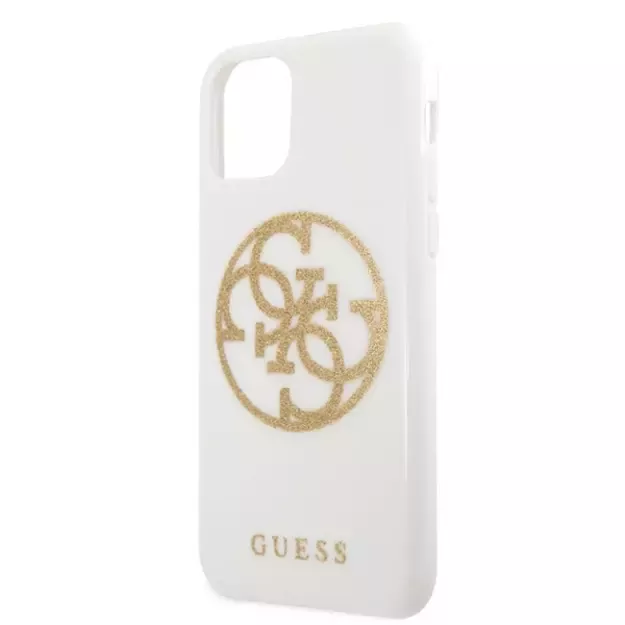Guess GUHCN65TPUWHGLG iPhone 11 Pro Max white/white hard case Glitter 4G Circle Logo 8