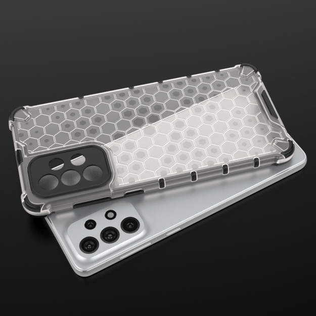 Honeycomb case armored cover with a gel frame for Samsung Galaxy A73 blue 27