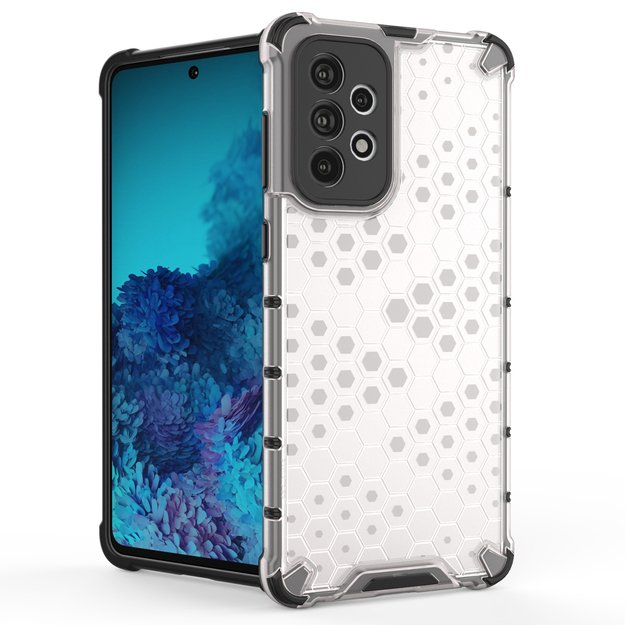 Honeycomb case armored cover with a gel frame for Samsung Galaxy A73 blue 21