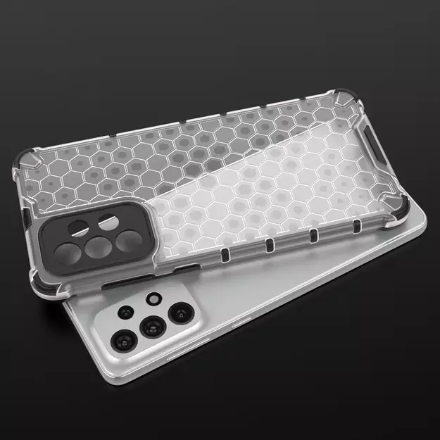 Honeycomb case armored cover with a gel frame for Samsung Galaxy A73 blue 7