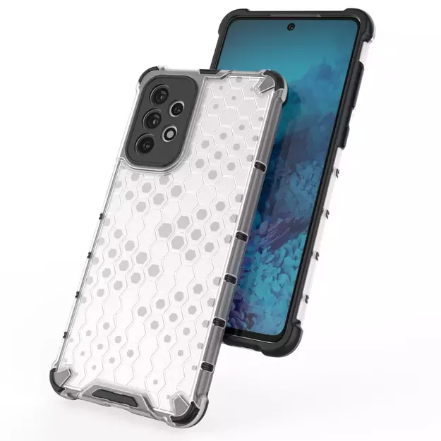 Honeycomb case armored cover with a gel frame for Samsung Galaxy A73 blue 6