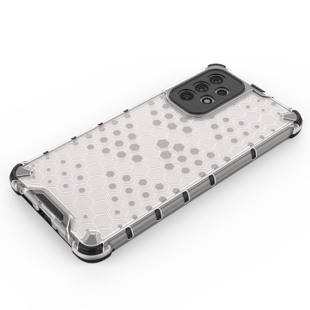 Honeycomb case armored cover with a gel frame for Samsung Galaxy A73 blue 23