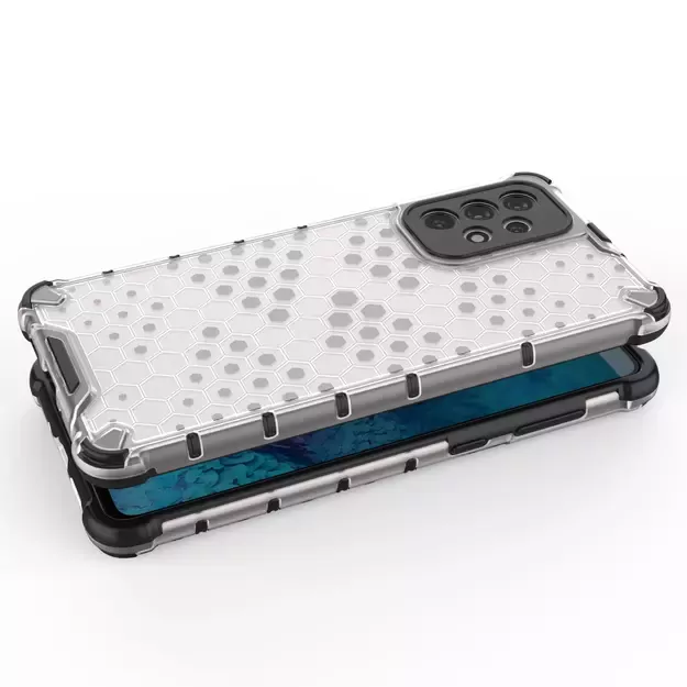Honeycomb case armored cover with a gel frame for Samsung Galaxy A73 blue 2