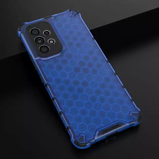 Honeycomb case armored cover with a gel frame for Samsung Galaxy A73 blue 20