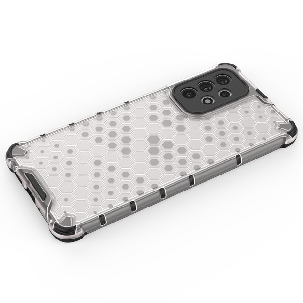 Honeycomb case armored cover with a gel frame for Samsung Galaxy A73 blue 32