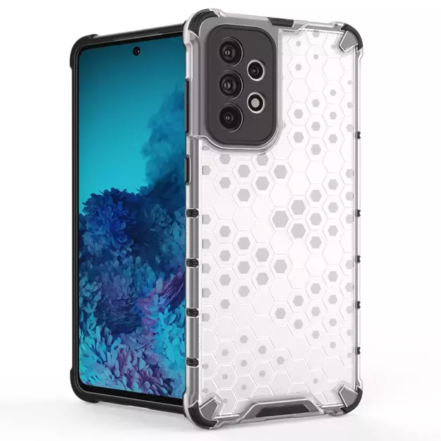 Honeycomb case armored cover with a gel frame for Samsung Galaxy A73 blue 1