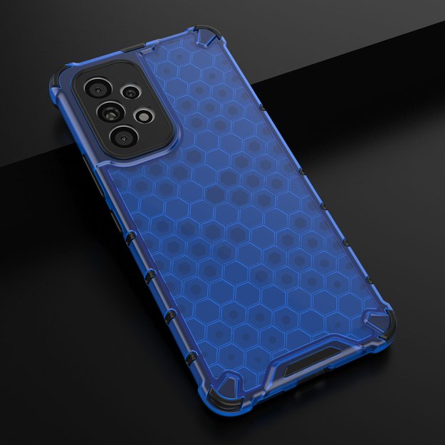 Honeycomb case armored cover with a gel frame for Samsung Galaxy A73 blue 40