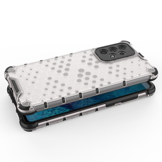 Honeycomb case armored cover with a gel frame for Samsung Galaxy A73 blue 22
