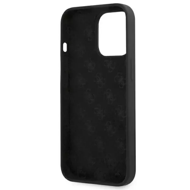 Guess GUHMP13LLSLMGBK iPhone 13 Pro / 13 6.1&quot  black/black hardcase Silicone Script Gold Logo MagSafe 6