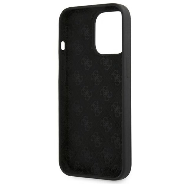 Guess GUHMP13LLSLMGBK iPhone 13 Pro / 13 6.1&quot  black/black hardcase Silicone Script Gold Logo MagSafe 13