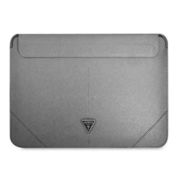 Guess Saffiano Triangle Logo case for a 14&quot  laptop - silver