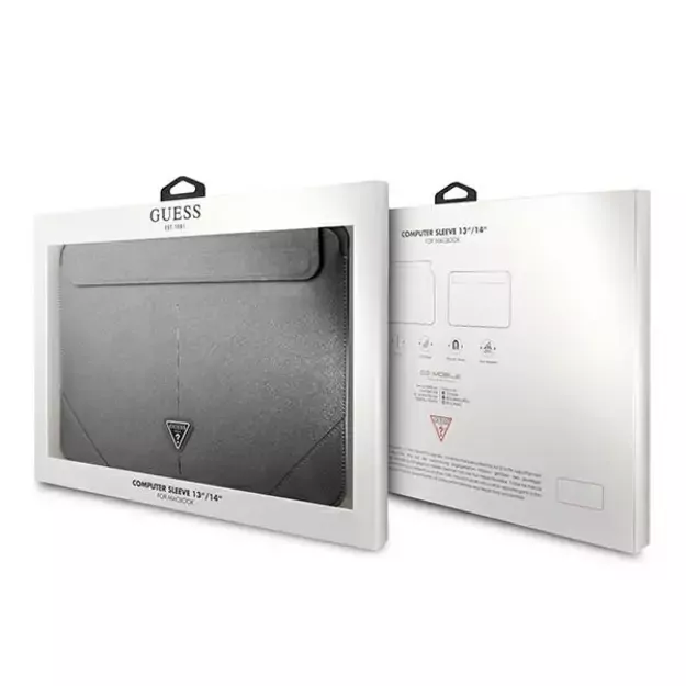 Guess Saffiano Triangle Logo case for a 14&quot  laptop - silver 3
