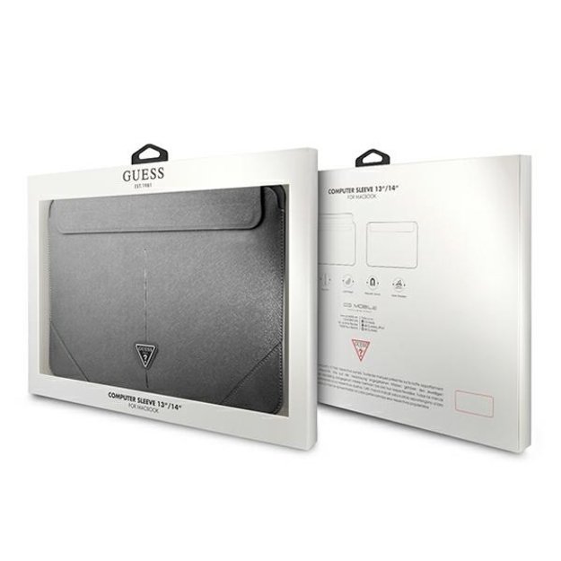 Guess Saffiano Triangle Logo case for a 14&quot  laptop - silver 6