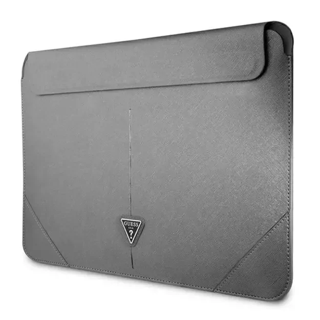 Guess Saffiano Triangle Logo case for a 14&quot  laptop - silver 1