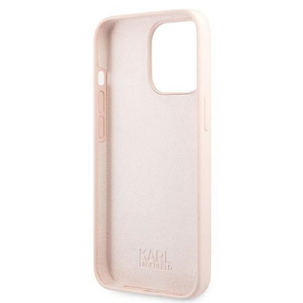 Karl Lagerfeld KLHMP13LSSKCI iPhone 13 Pro  / 13 6,1  hardcase jasnoróżowy/light pink Silicone Ikonik Karl & Choupette Magsafe 13