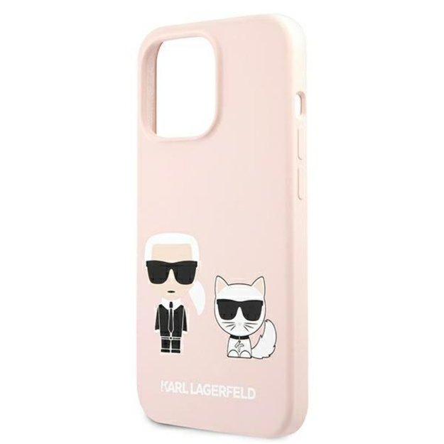 Karl Lagerfeld KLHMP13LSSKCI iPhone 13 Pro  / 13 6,1  hardcase jasnoróżowy/light pink Silicone Ikonik Karl & Choupette Magsafe 12
