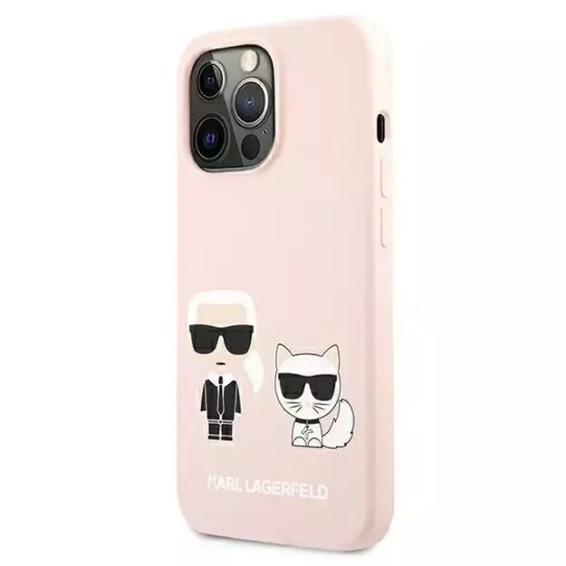 Karl Lagerfeld KLHMP13LSSKCI iPhone 13 Pro  / 13 6,1  hardcase jasnoróżowy/light pink Silicone Ikonik Karl & Choupette Magsafe 2
