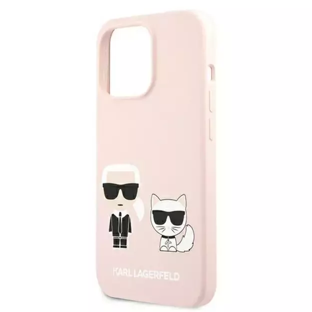Karl Lagerfeld KLHMP13LSSKCI iPhone 13 Pro  / 13 6,1  hardcase jasnoróżowy/light pink Silicone Ikonik Karl & Choupette Magsafe 5