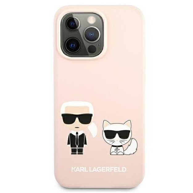 Karl Lagerfeld KLHMP13LSSKCI iPhone 13 Pro  / 13 6,1  hardcase jasnoróżowy/light pink Silicone Ikonik Karl & Choupette Magsafe 10