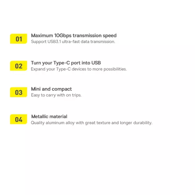 Baseus Ingenuity Series USB-C to USB-A 10Gb/s adapter - black 13