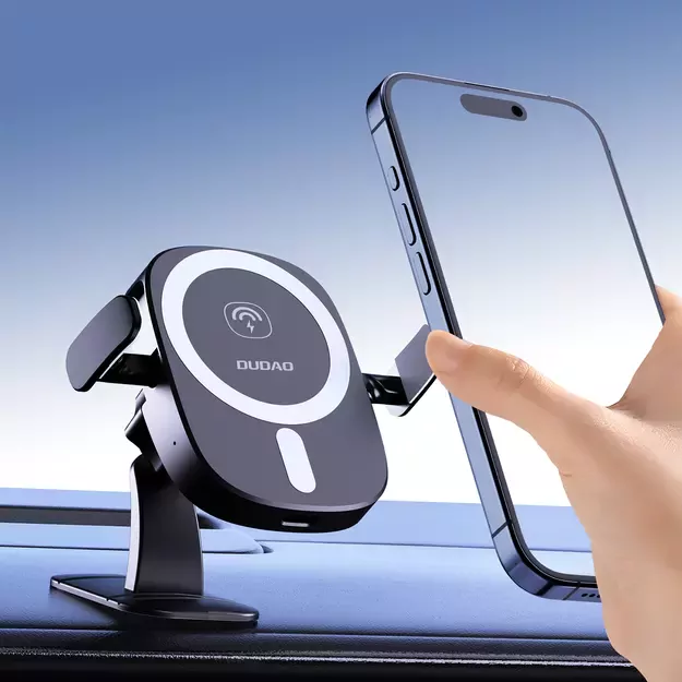 Dudao FW11 Car Phone Holder with 15W Inductive Charger for Air Vent/Cockpit - Black 17