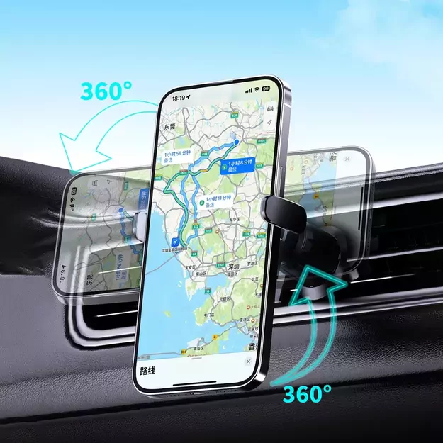 Dudao FW11 Car Phone Holder with 15W Inductive Charger for Air Vent/Cockpit - Black 19