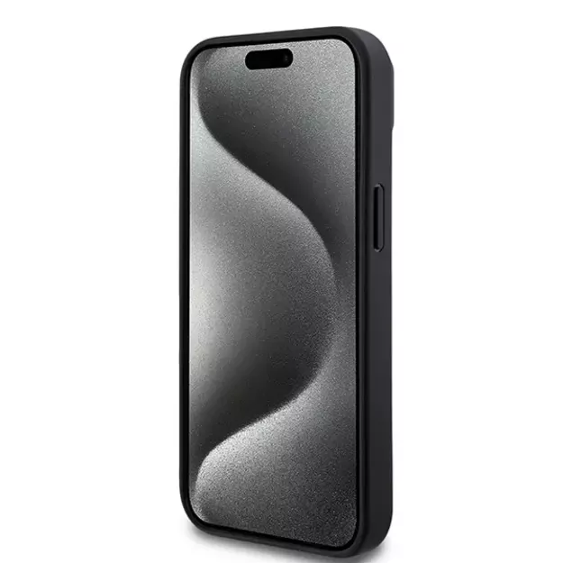 DKNY Leather Printed Pattern Metal Logo MagSafe Case for iPhone 15/14/13 - Black 11
