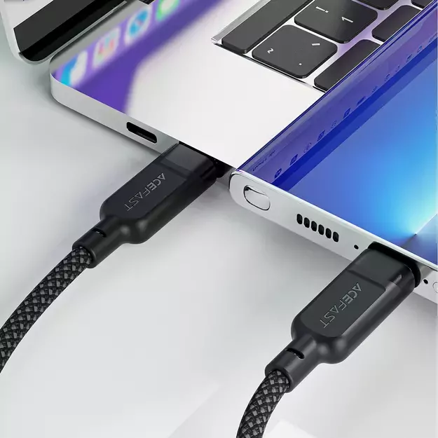 Acefast C5 USB-C - USB-C / USB-C 2in1 100W 480Mb/s cable - black 12