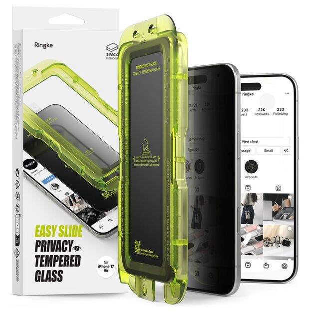 Ringke Easy Slide 2-pack Privacy Glass for iPhone 17 Air - Black