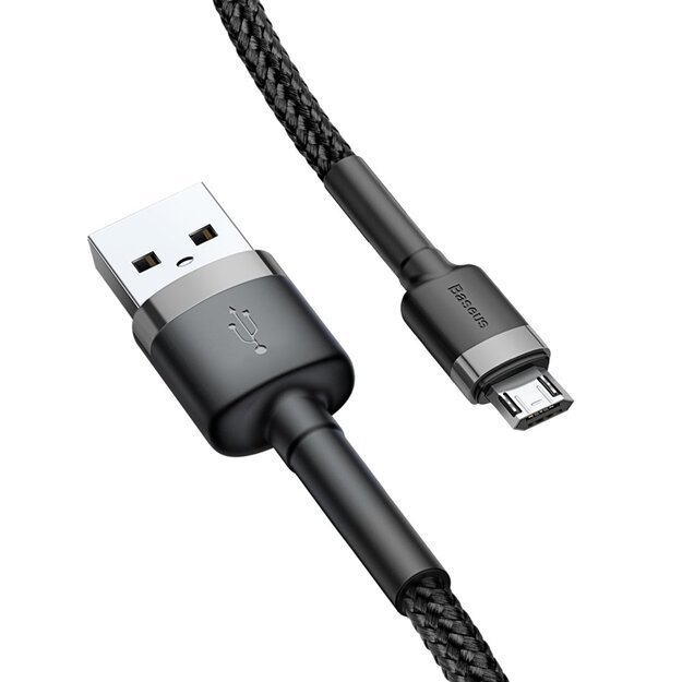 Baseus Cafule Cable durable nylon cable USB / micro USB 2A 3M black-gray (CAMKLF-HG1) 1