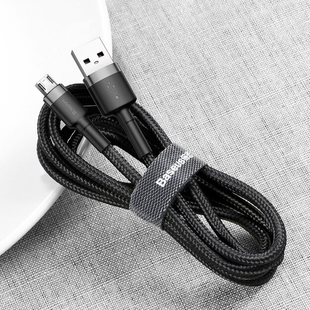 Baseus Cafule Cable durable nylon cable USB / micro USB 2A 3M black-gray (CAMKLF-HG1) 5
