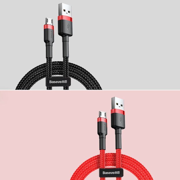 Baseus Cafule Cable durable nylon cable USB / micro USB 2A 3M black-gray (CAMKLF-HG1) 16