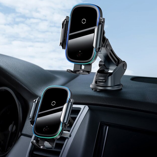 Baseus Automatic Electric Car Holder Qi Wireless Charger 15W Black (WXHW03-01) 5