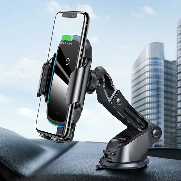 Baseus Automatic Electric Car Holder Qi Wireless Charger 15W Black (WXHW03-01) 6