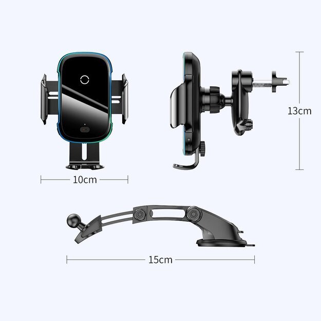 Baseus Automatic Electric Car Holder Qi Wireless Charger 15W Black (WXHW03-01) 17