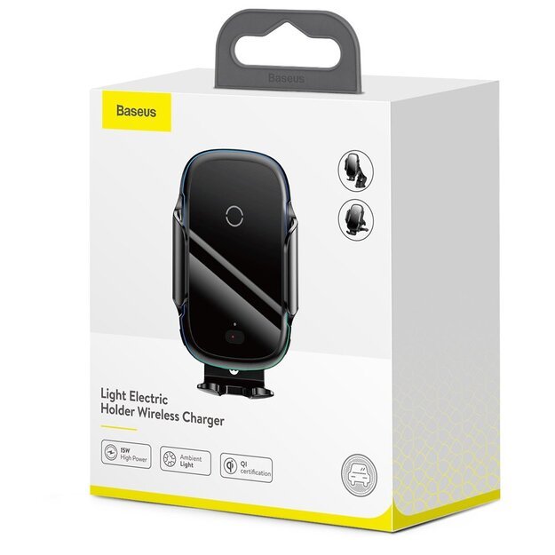 Baseus Automatic Electric Car Holder Qi Wireless Charger 15W Black (WXHW03-01) 20