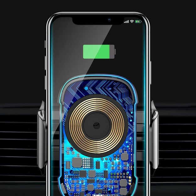 Baseus Automatic Electric Car Holder Qi Wireless Charger 15W Black (WXHW03-01) 13