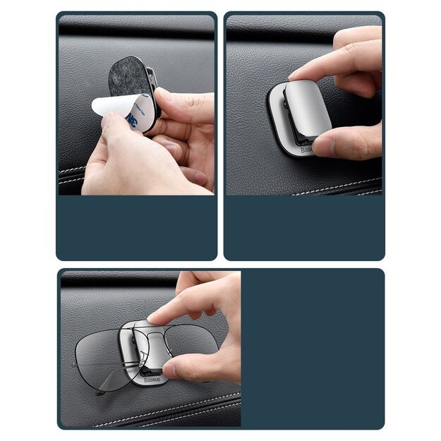 Baseus self-adhesive car holder clip for glasses black (ACYJN-A01) 7