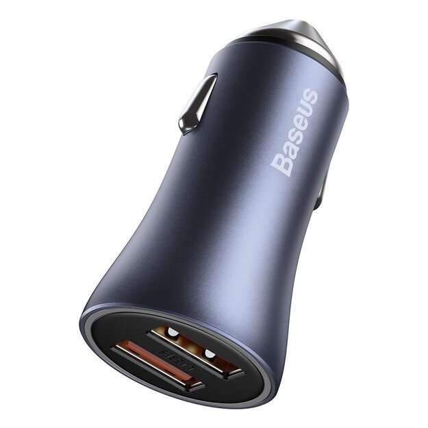 Baseus Golden Contactor Pro fast car charger 2x USB 40 W Quick Charge SCP FCP AFC + USB cable - USB Type C gray (TZCCJD-A0G) 3